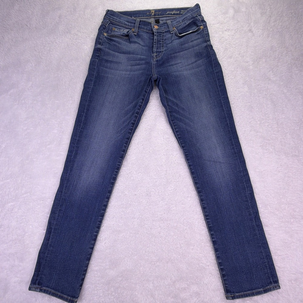 7 For All Mankind Womens 24‎ Josefina Skinny Boyfriend Med Wash Jeans (27x28)